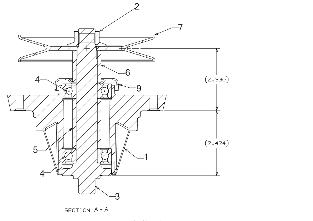 Spindle Diagram and Parts List for XT1-LT50KH (13AQA1CZ210)(2019) Cub Cadet Lawn Tractor